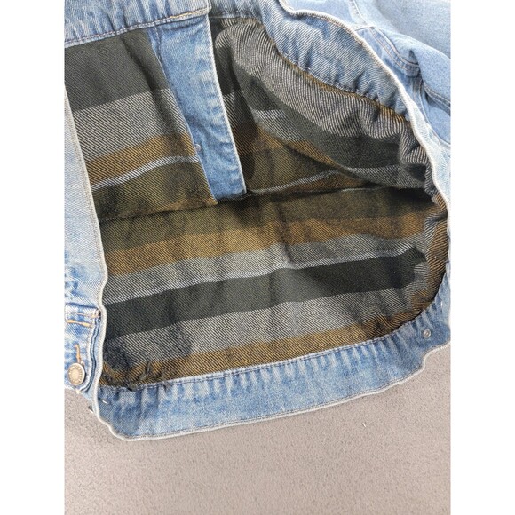 Wrangler HERO Jacket Mens XLT Blue Denim Trucker Blanket Lined Button retro - Picture 8 of 12